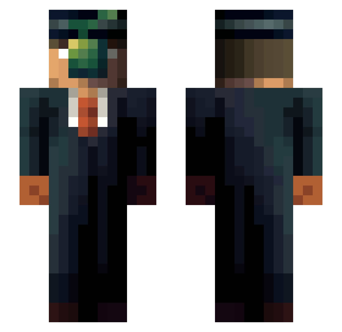 sebbs1 Minecraft skin, front and back view