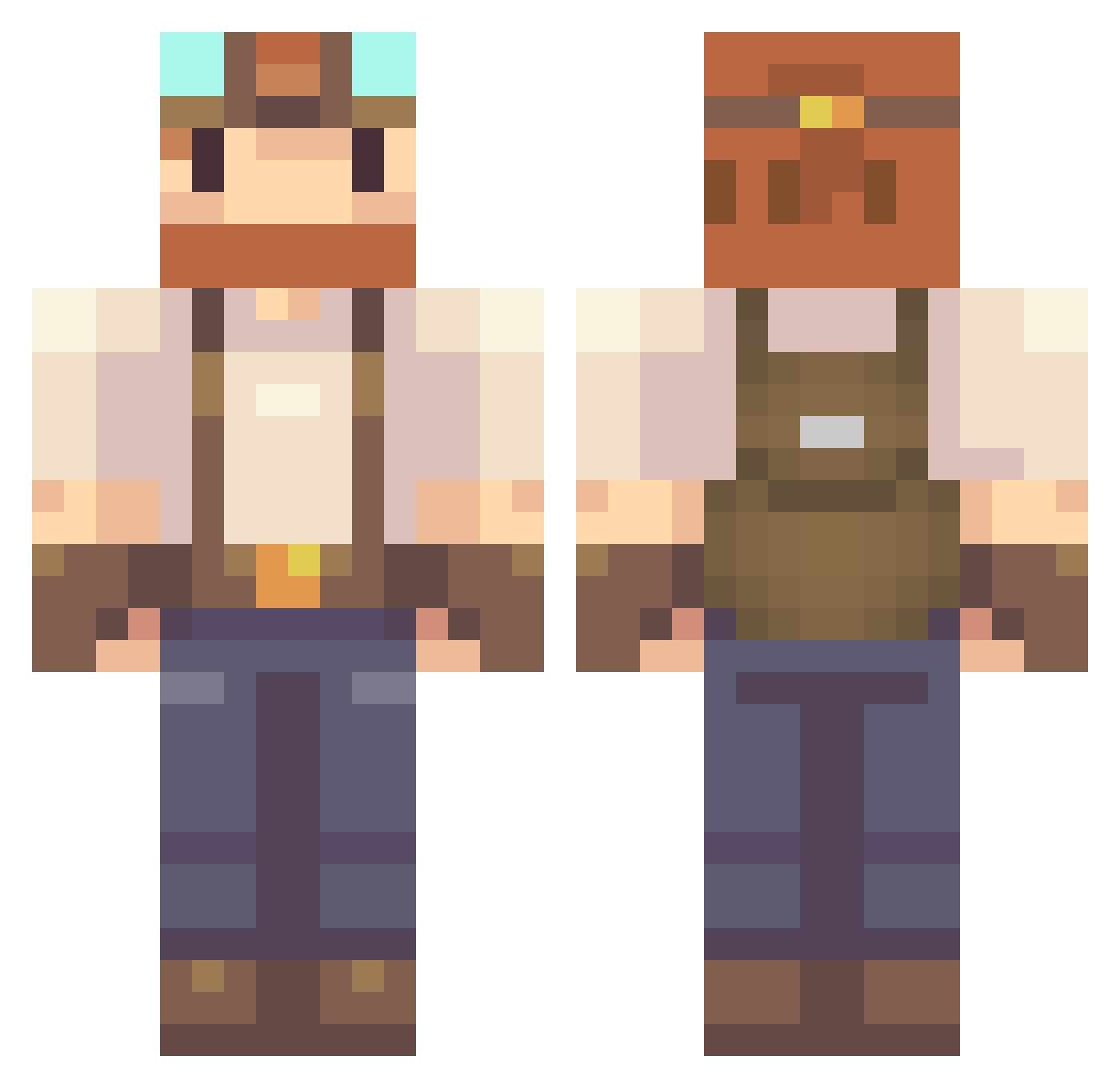 stvian Minecraft skin, front and back view