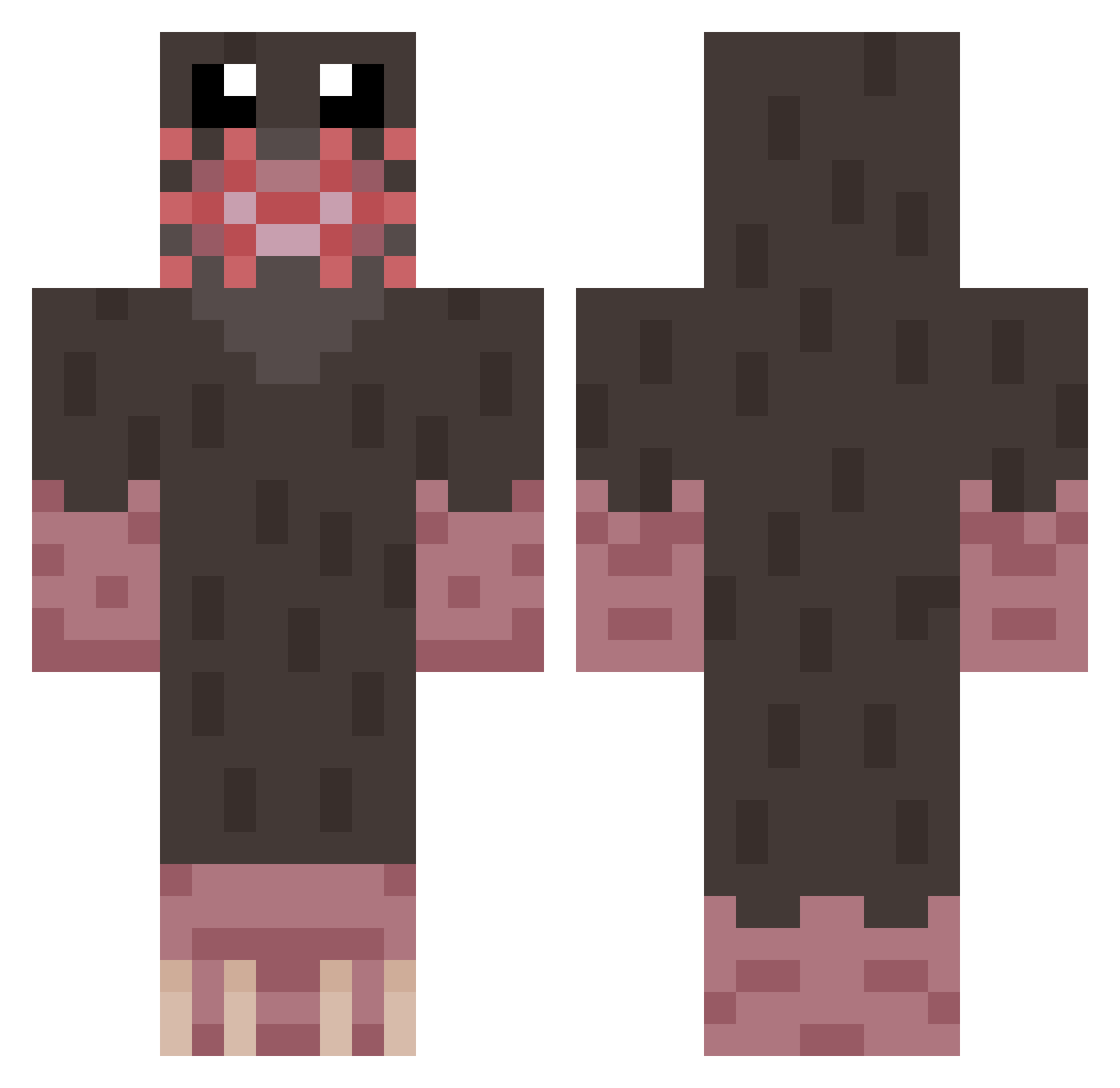 Meyxz Minecraft skin, front and back view
