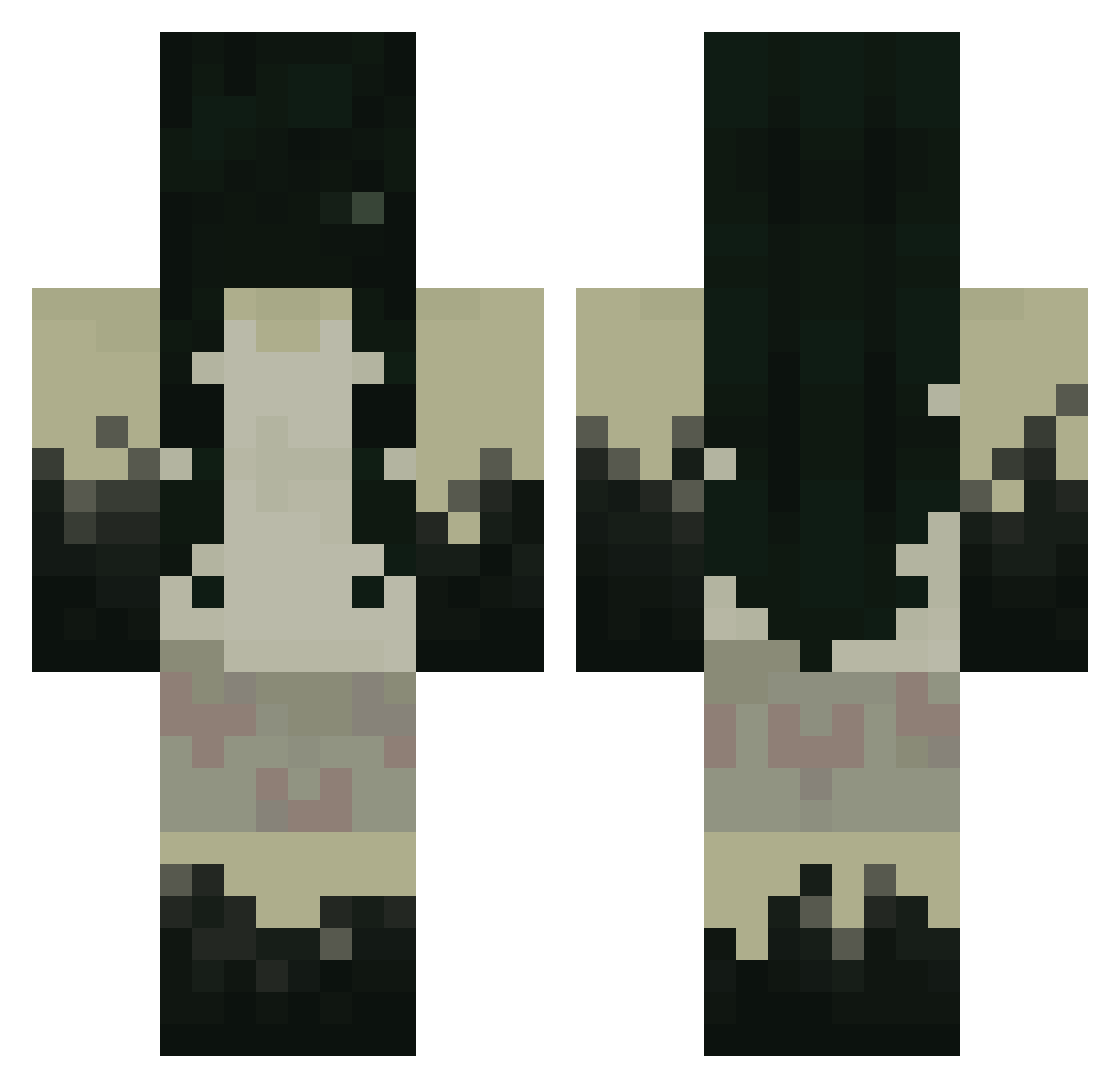 THE_YURI_LOVER Minecraft skin, front and back view