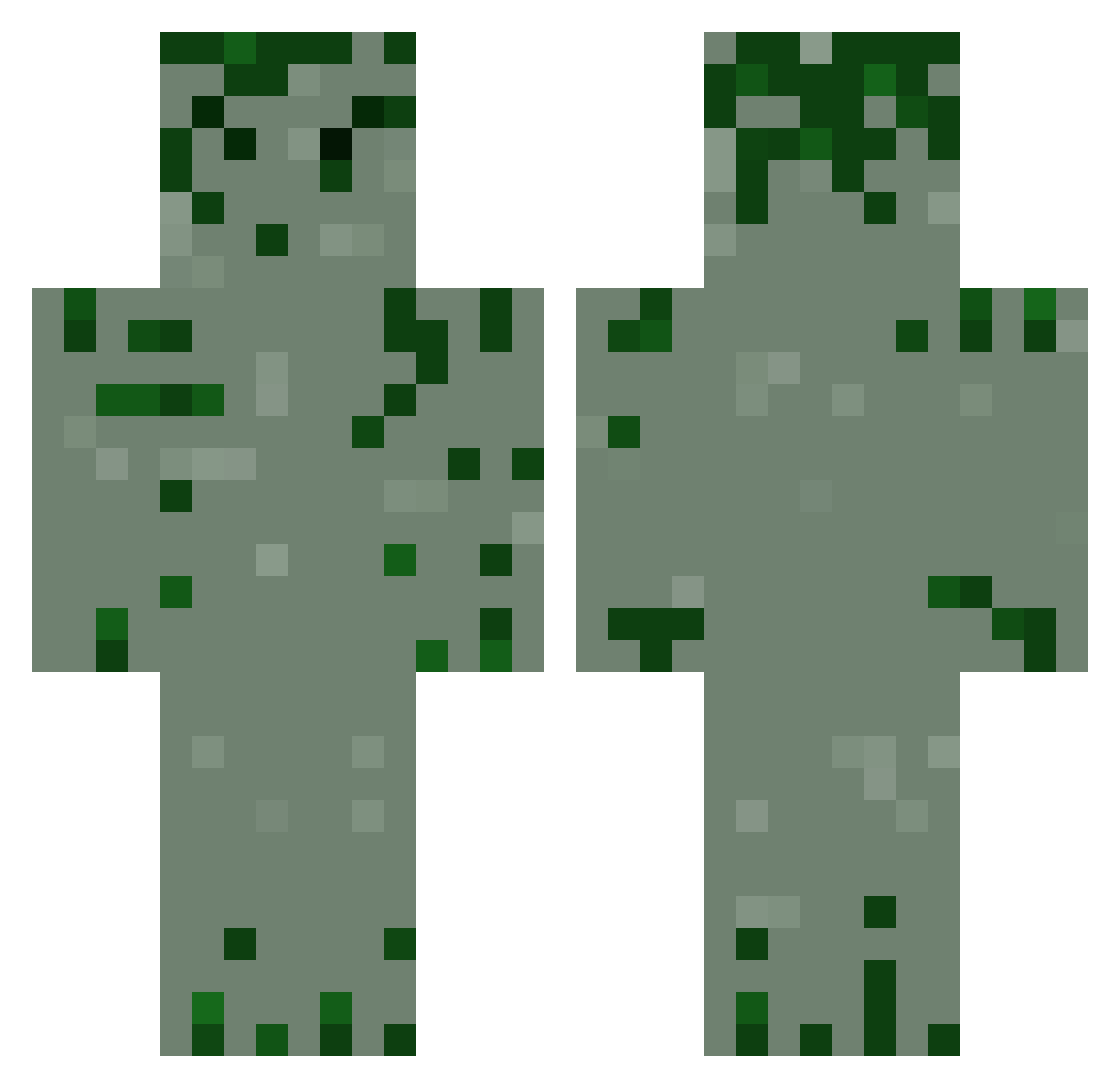 StalkWatch Minecraft skin, front and back view