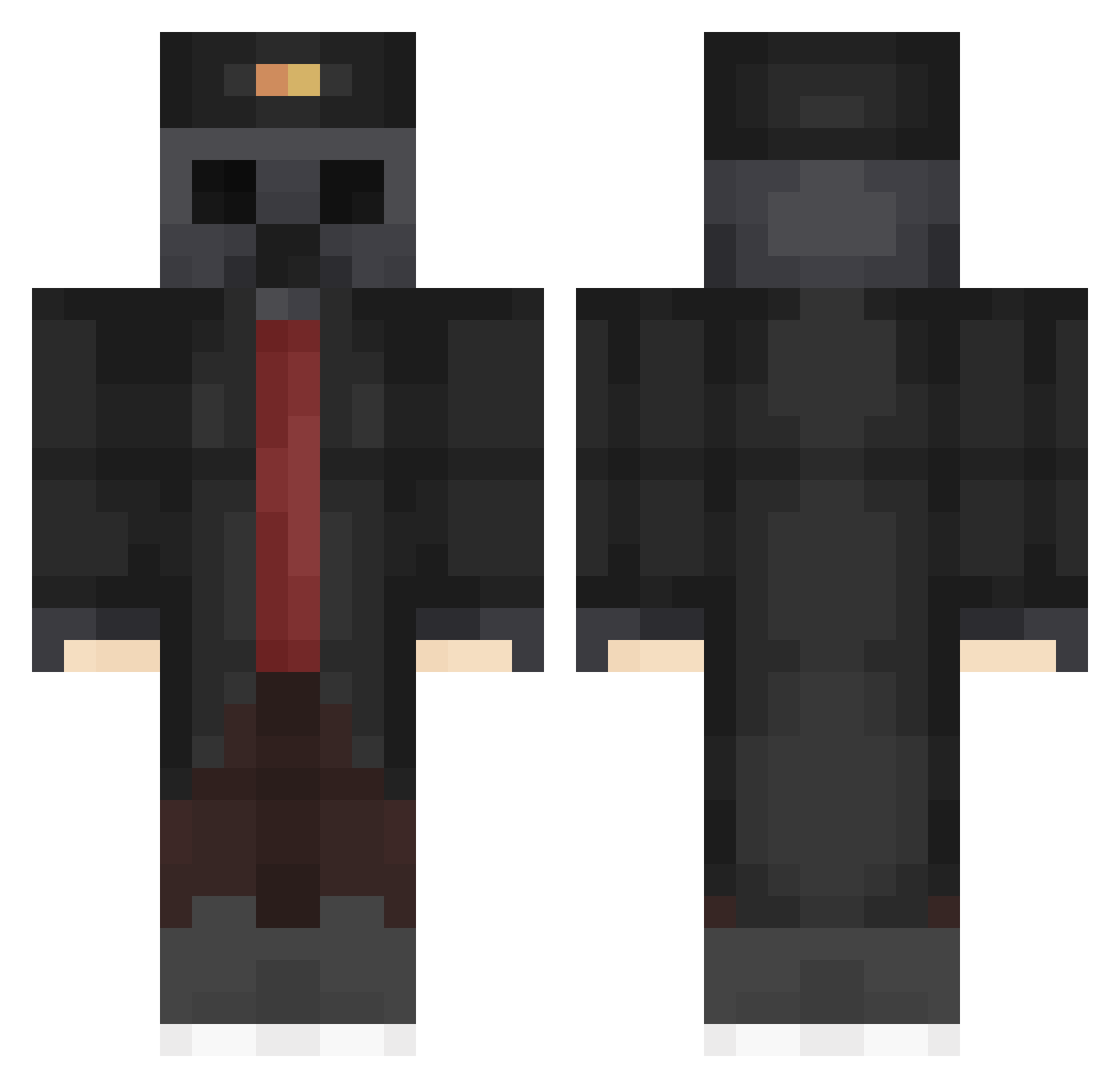 WastingFiber Minecraft skin, front and back view