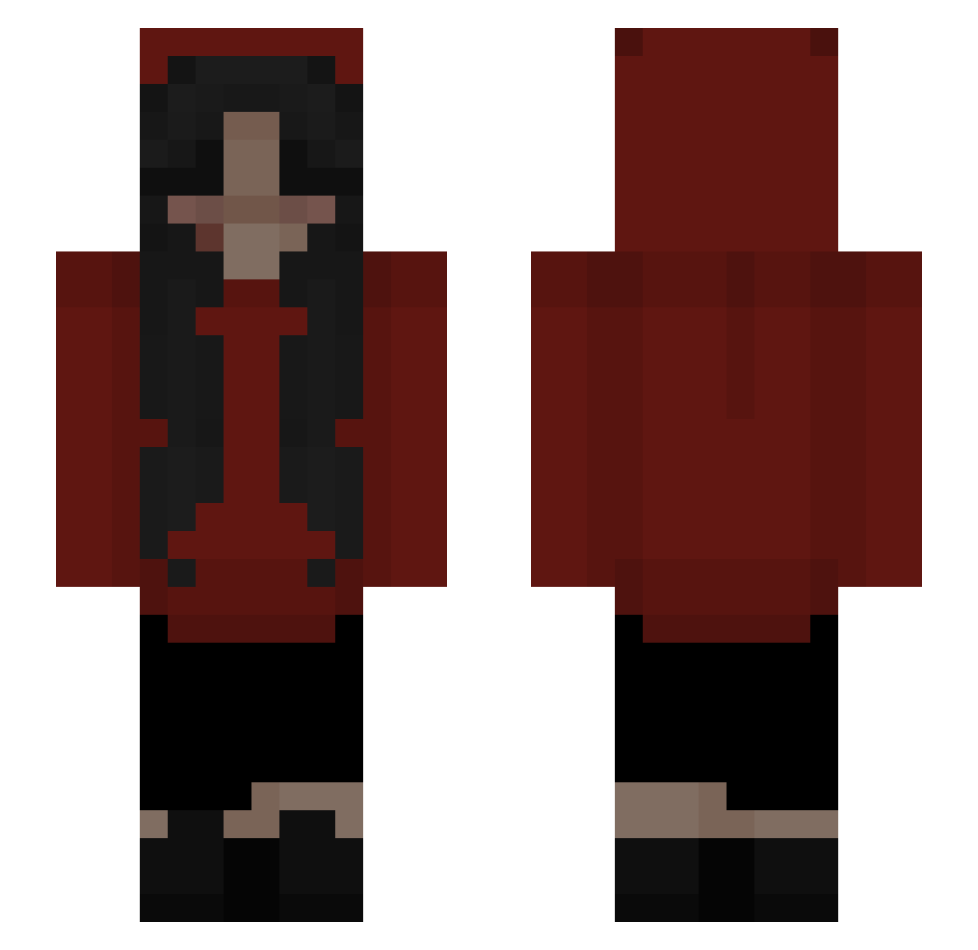 ShadowNuni Minecraft skin, front and back view