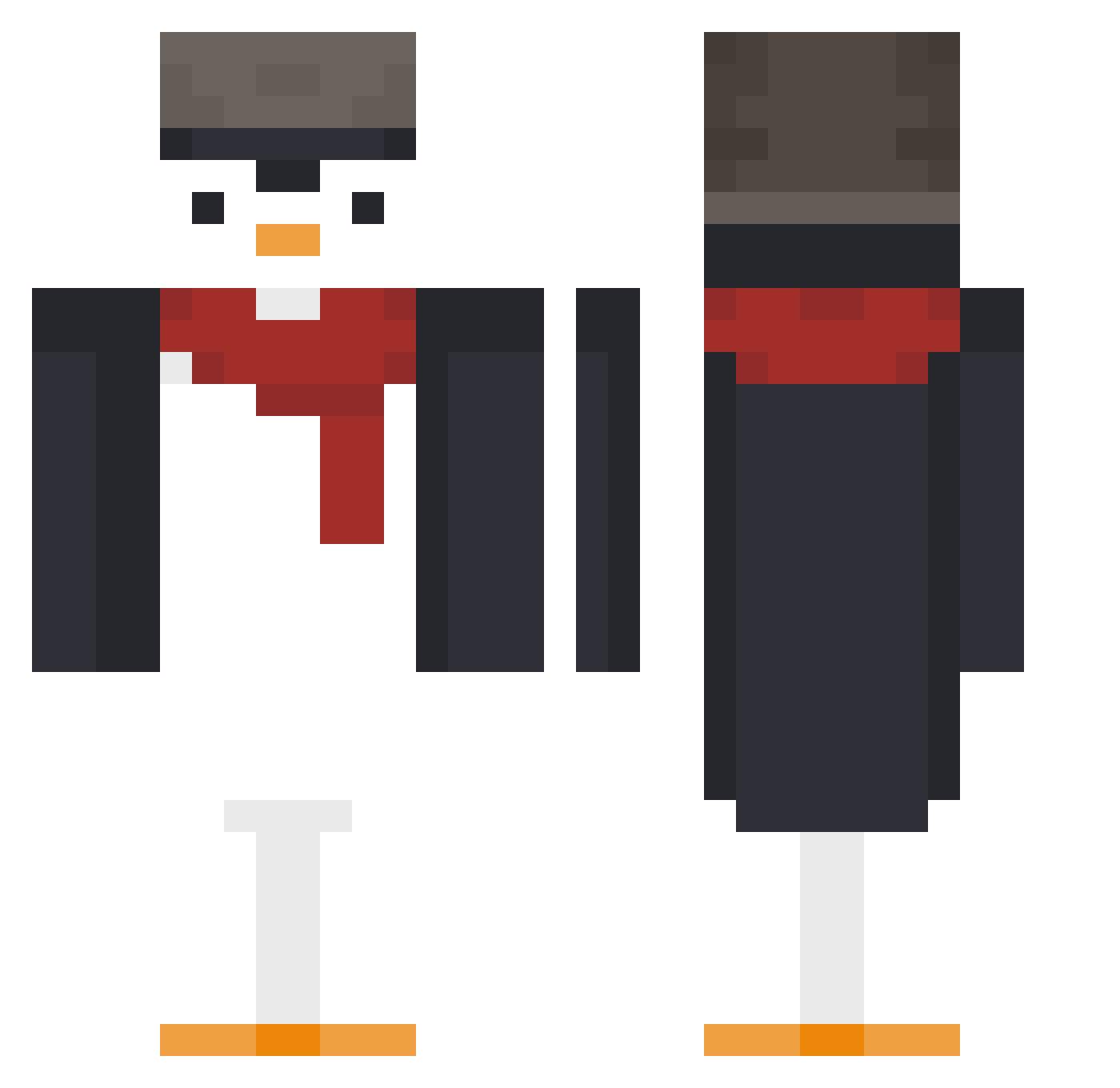 yeakaps Minecraft skin, front and back view