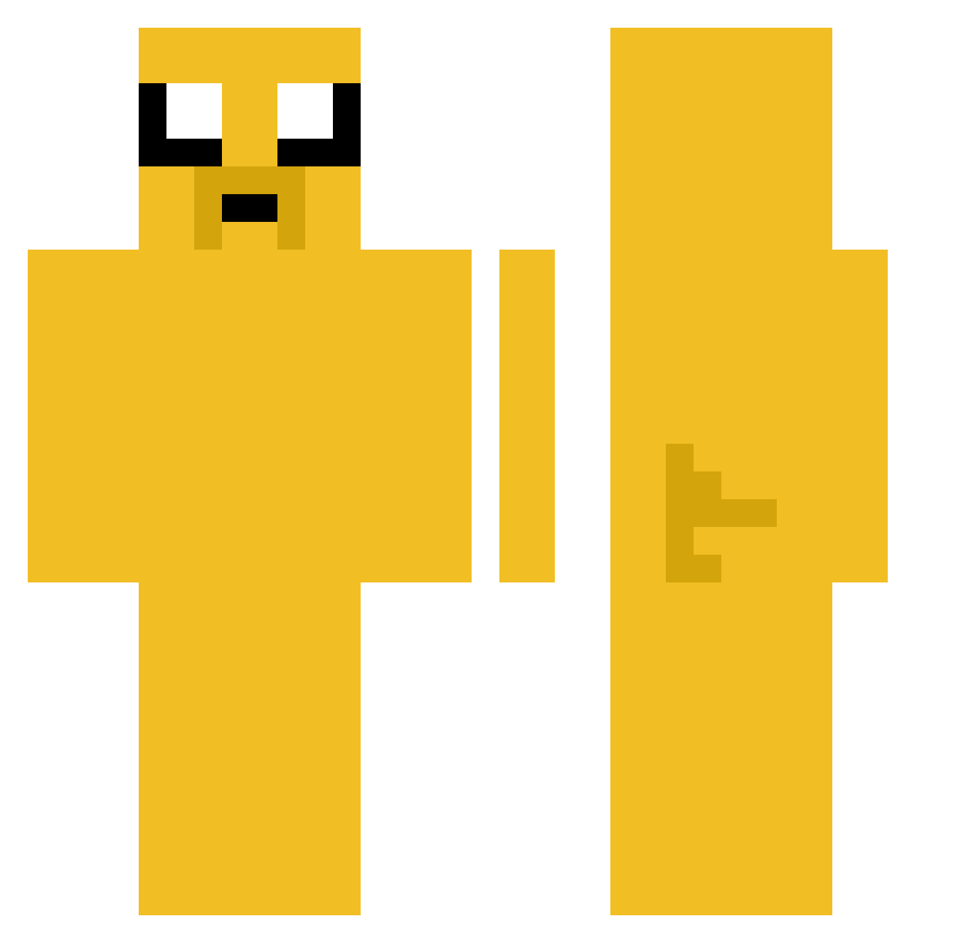 WillyBattles Minecraft skin, front and back view