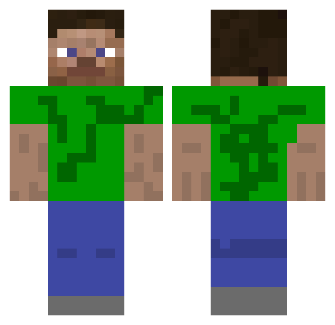 deere11b Minecraft skin, front and back view
