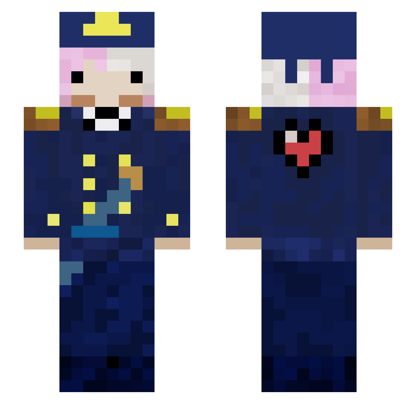 Anikkae Minecraft skin, front and back view