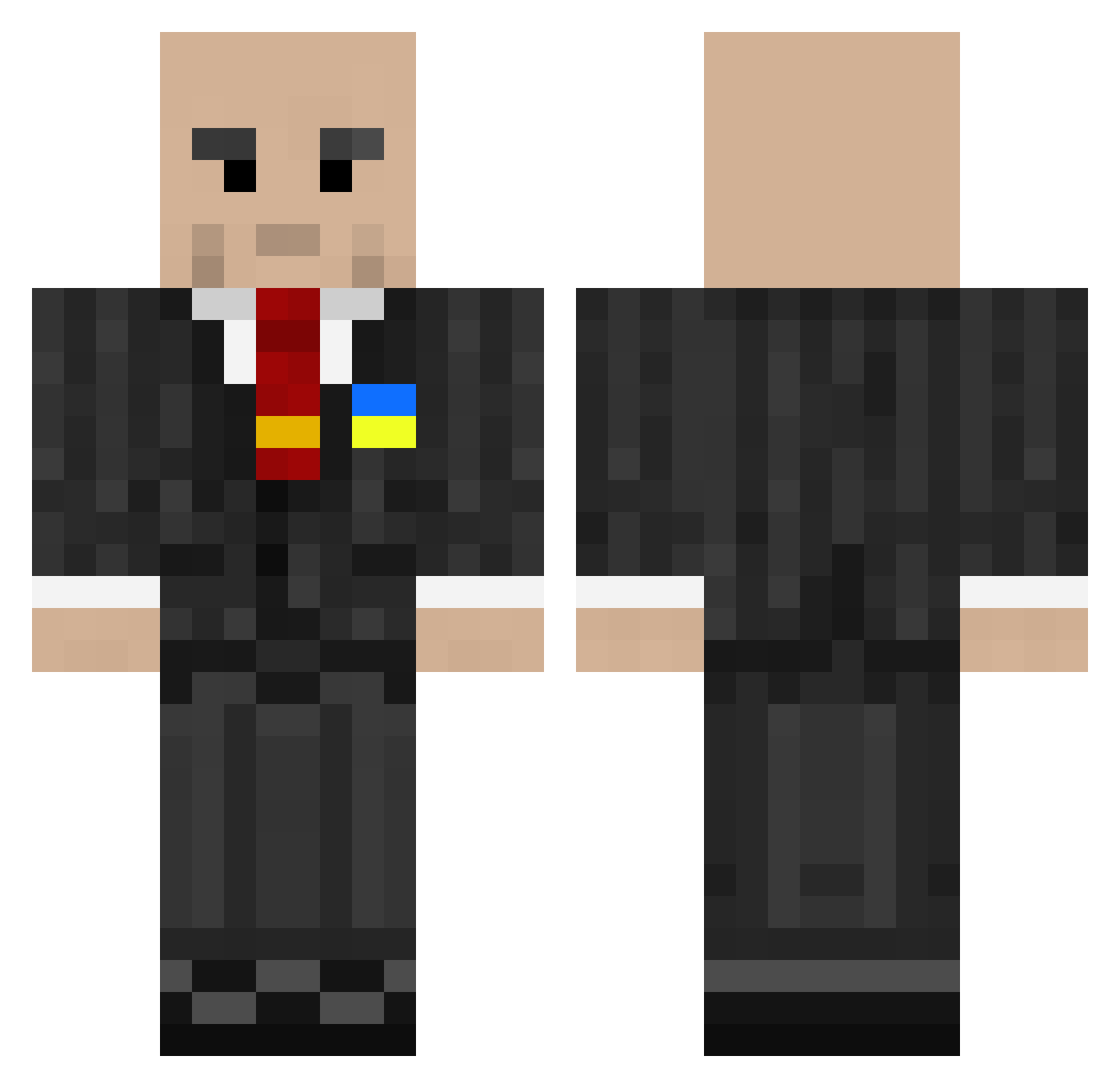 Armado Minecraft skin, front and back view