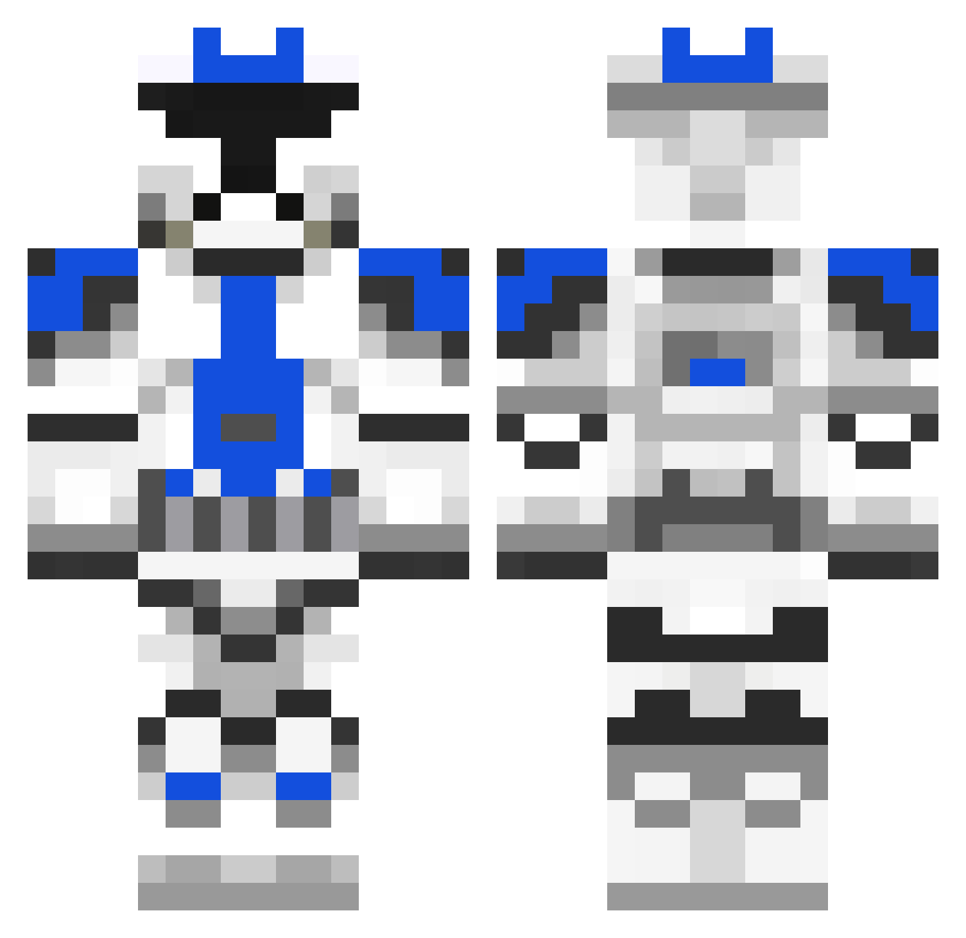 Golco Minecraft skin, front and back view