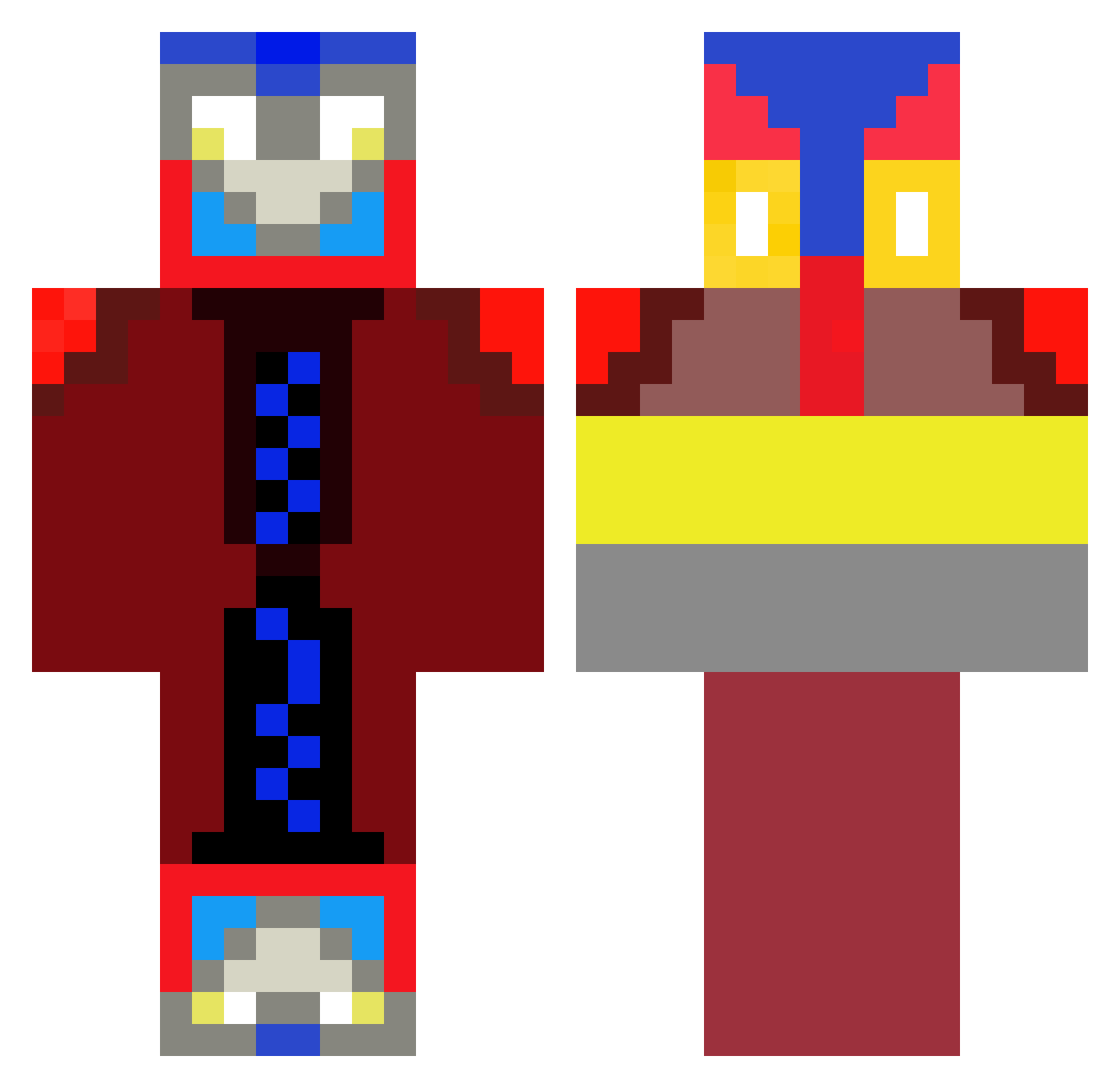 UltraBoyNZ Minecraft skin, front and back view