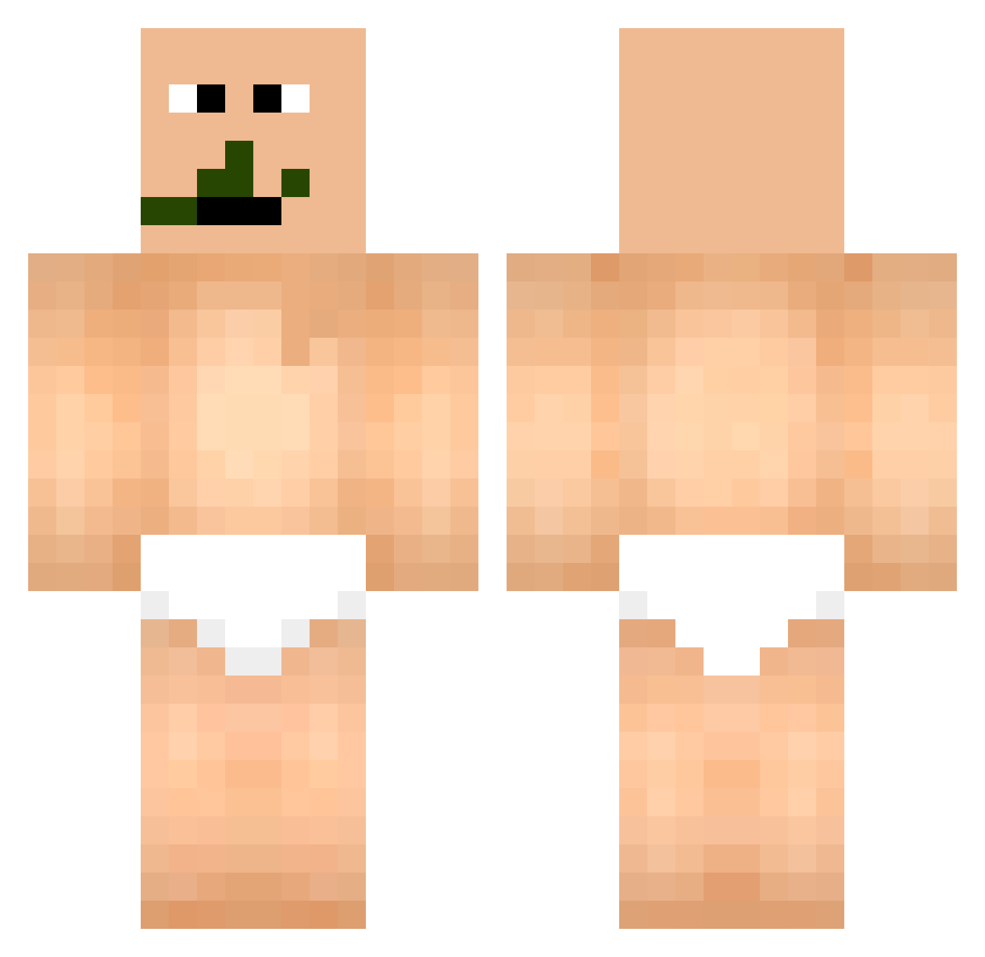 thebladehere Minecraft skin, front and back view