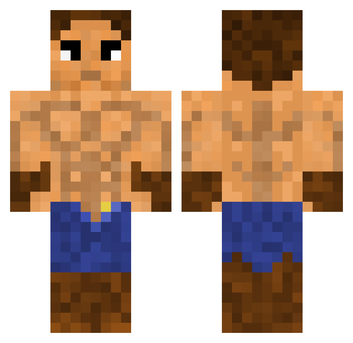StillHorny Minecraft skin, front and back view