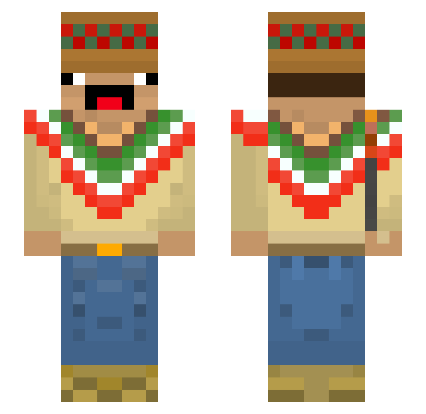 M1qht Minecraft skin, front and back view