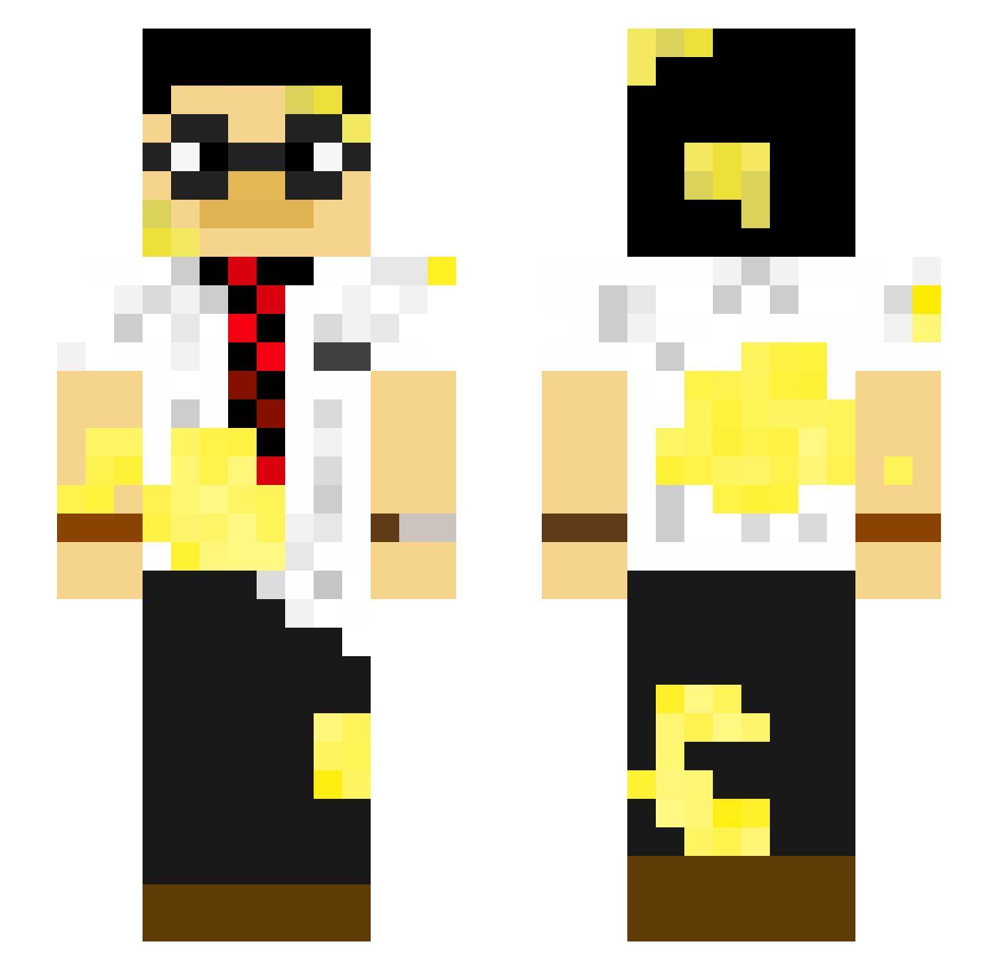 Cambios Minecraft skin, front and back view