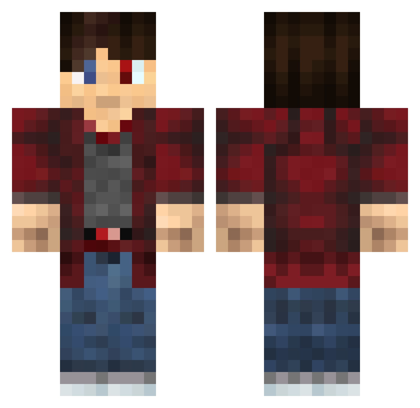 VeuveNoirXV Minecraft skin, front and back view
