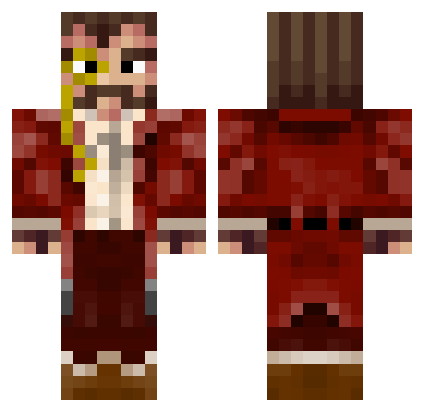 belboo96 Minecraft skin, front and back view