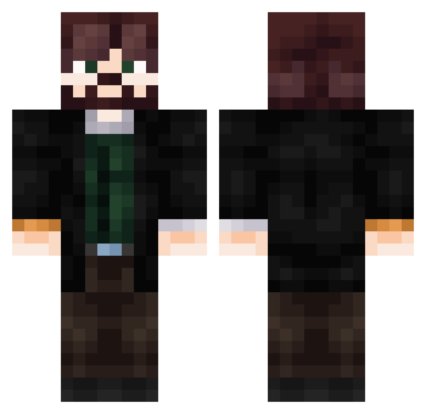 M1hari Minecraft skin, front and back view