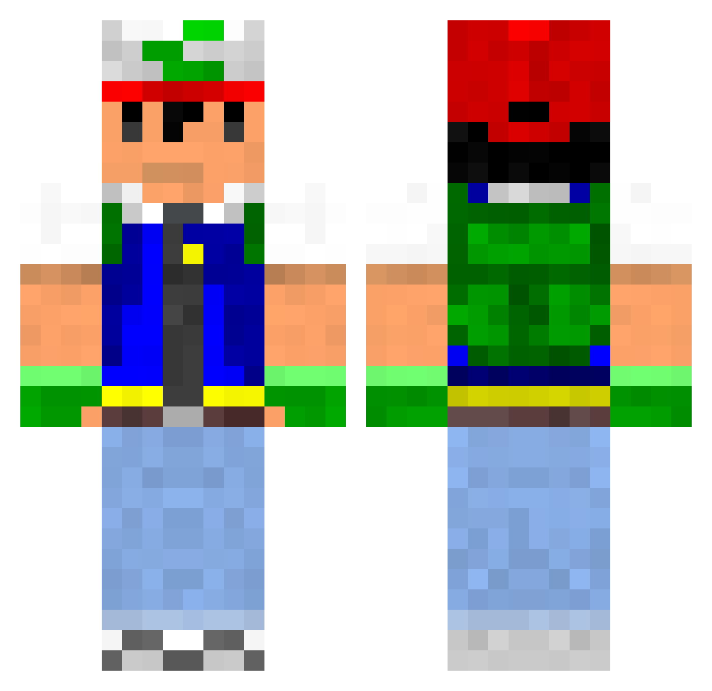 Arain25 Minecraft skin, front and back view