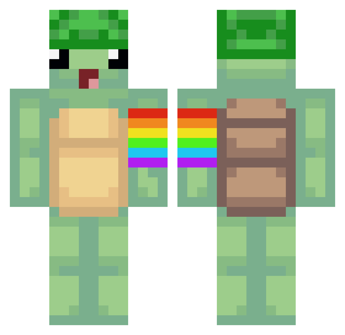 Kyuza Minecraft skin, front and back view