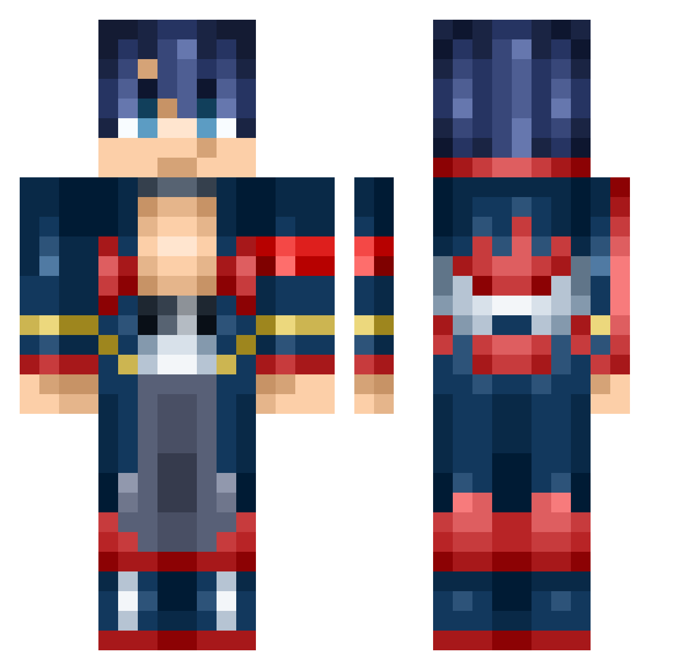 MaddestLad1234 Minecraft skin, front and back view