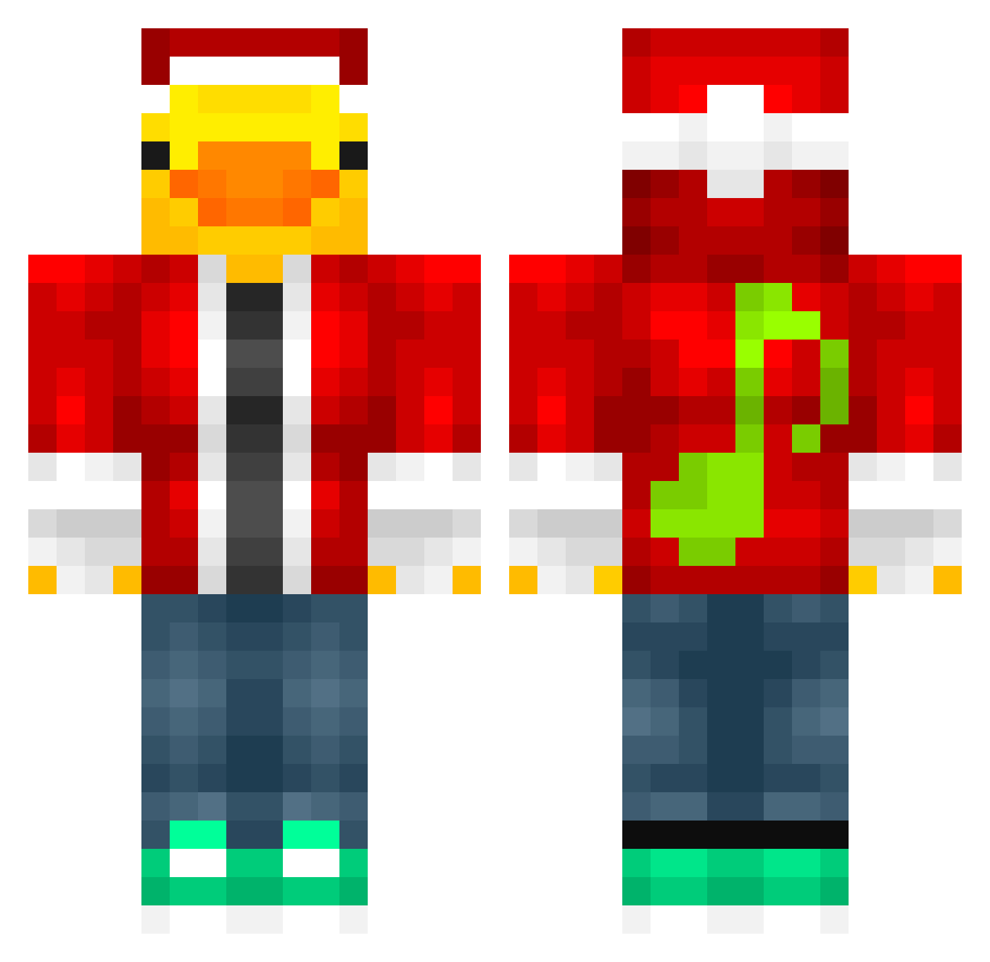 0xhe Minecraft skin, front and back view