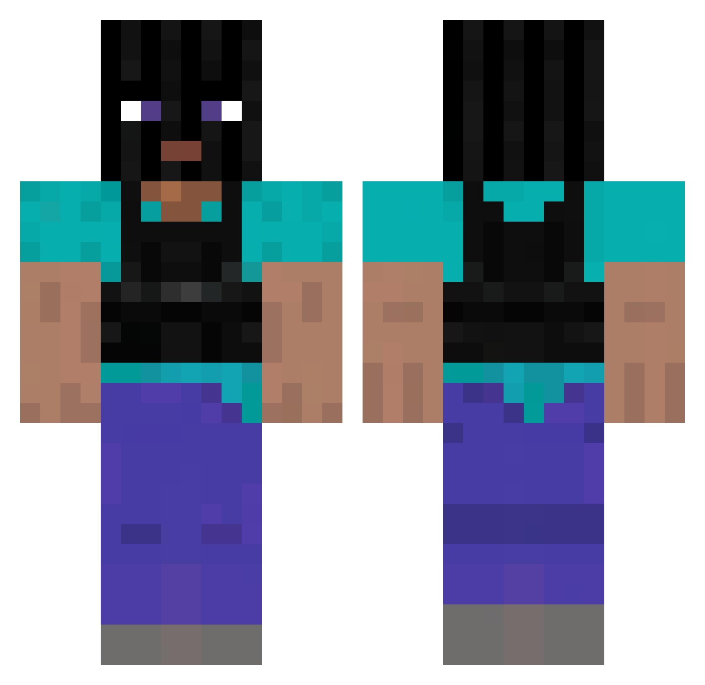 koredds Minecraft skin, front and back view