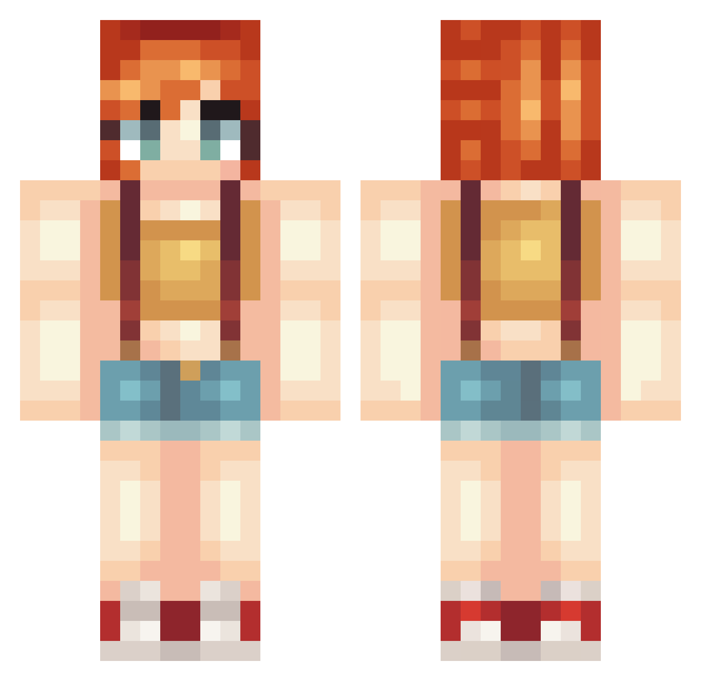 NAUGHTYREMZ Minecraft skin, front and back view