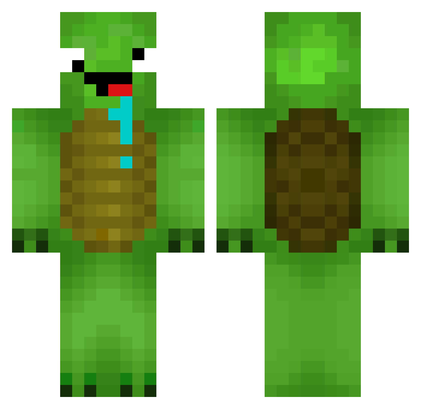 derangdd Minecraft skin, front and back view