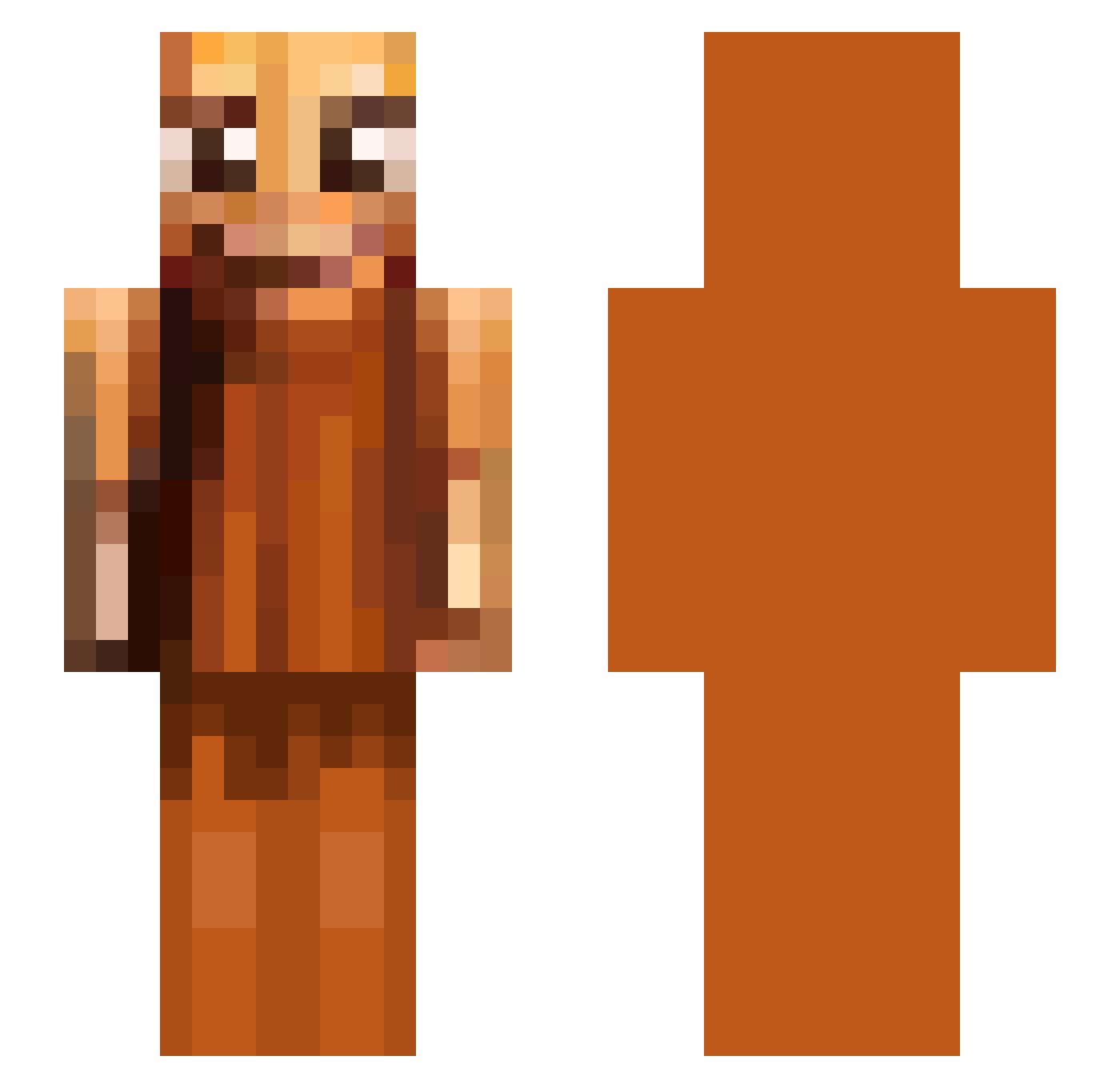 MetorS Minecraft skin, front and back view