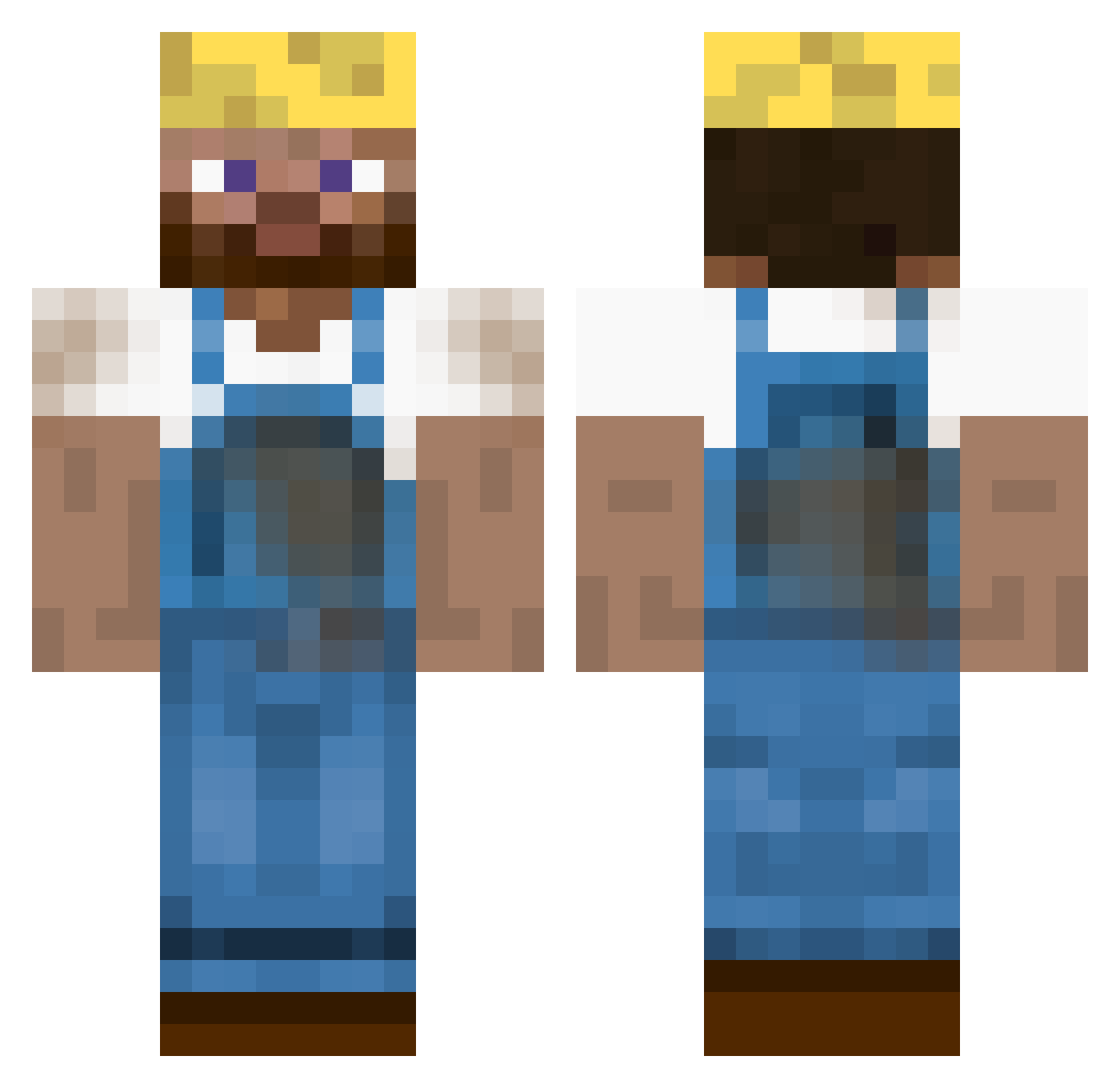 Alonmarc Minecraft skin, front and back view
