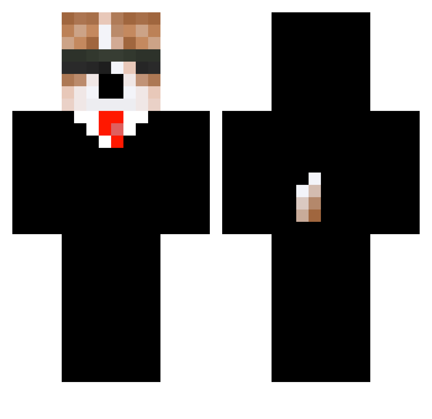 Letraa Minecraft skin, front and back view