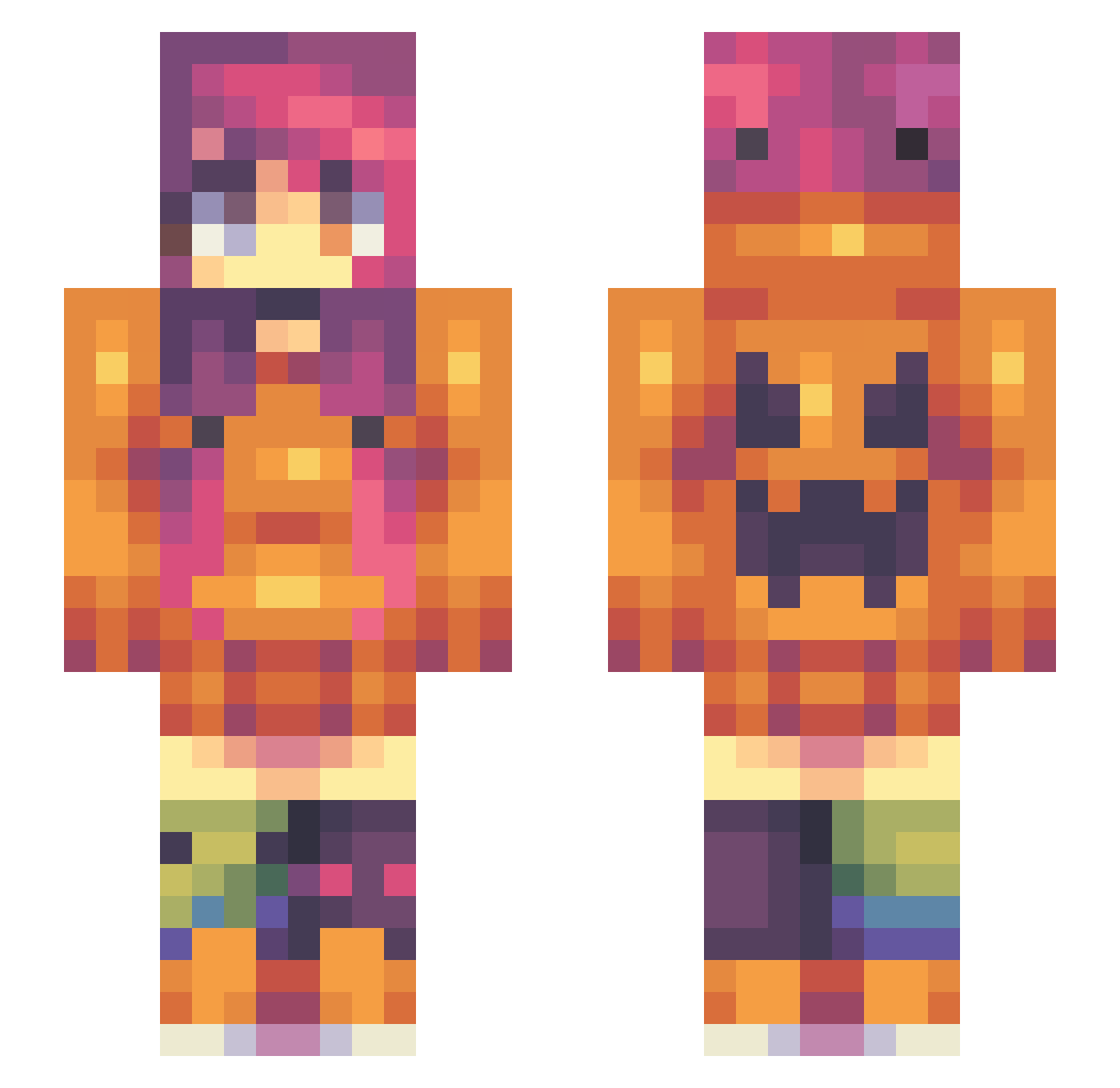 igamae Minecraft skin, front and back view