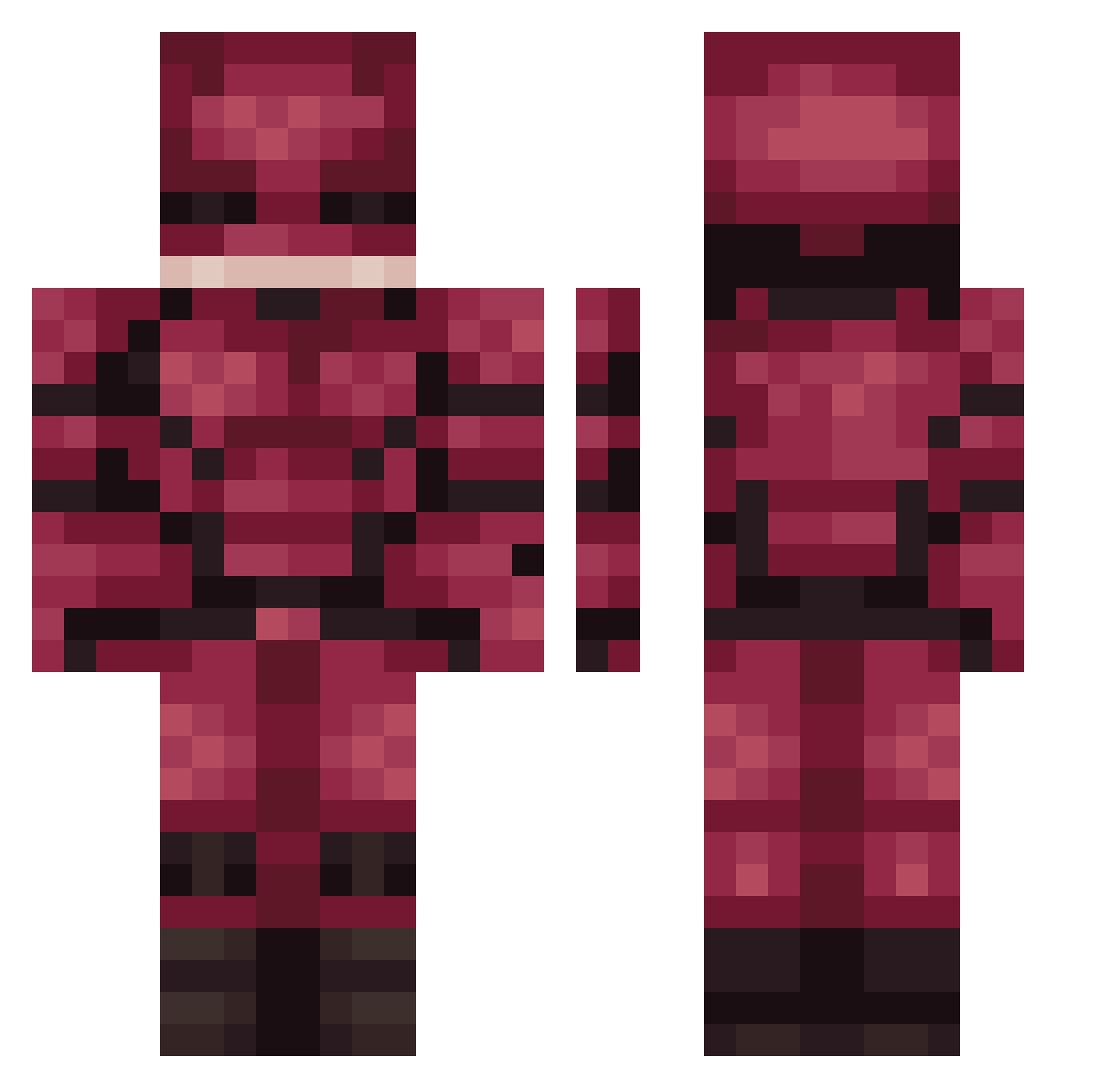dahdihdevil Minecraft skin, front and back view