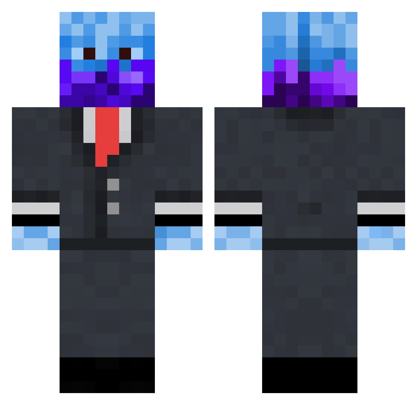 SuperiorOP Minecraft skin, front and back view