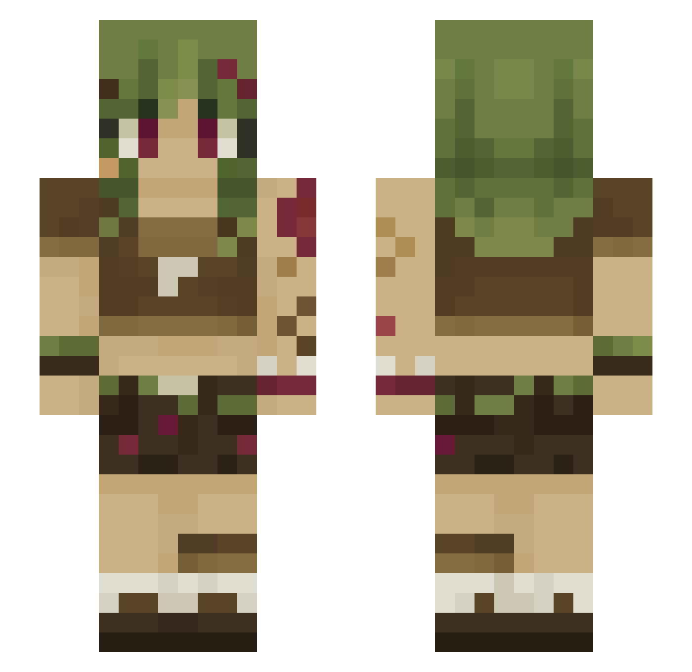 quaftt Minecraft skin, front and back view