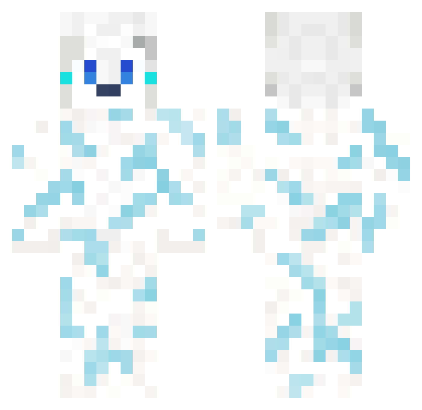 WolfdogCaine Minecraft skin, front and back view