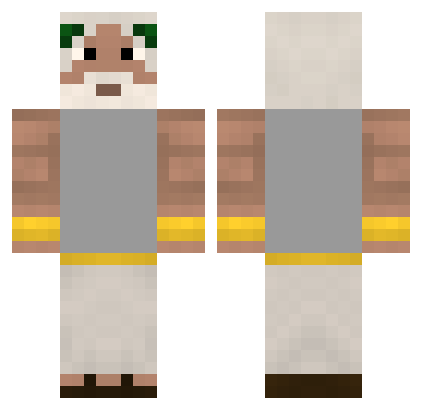 Operons Minecraft skin, front and back view