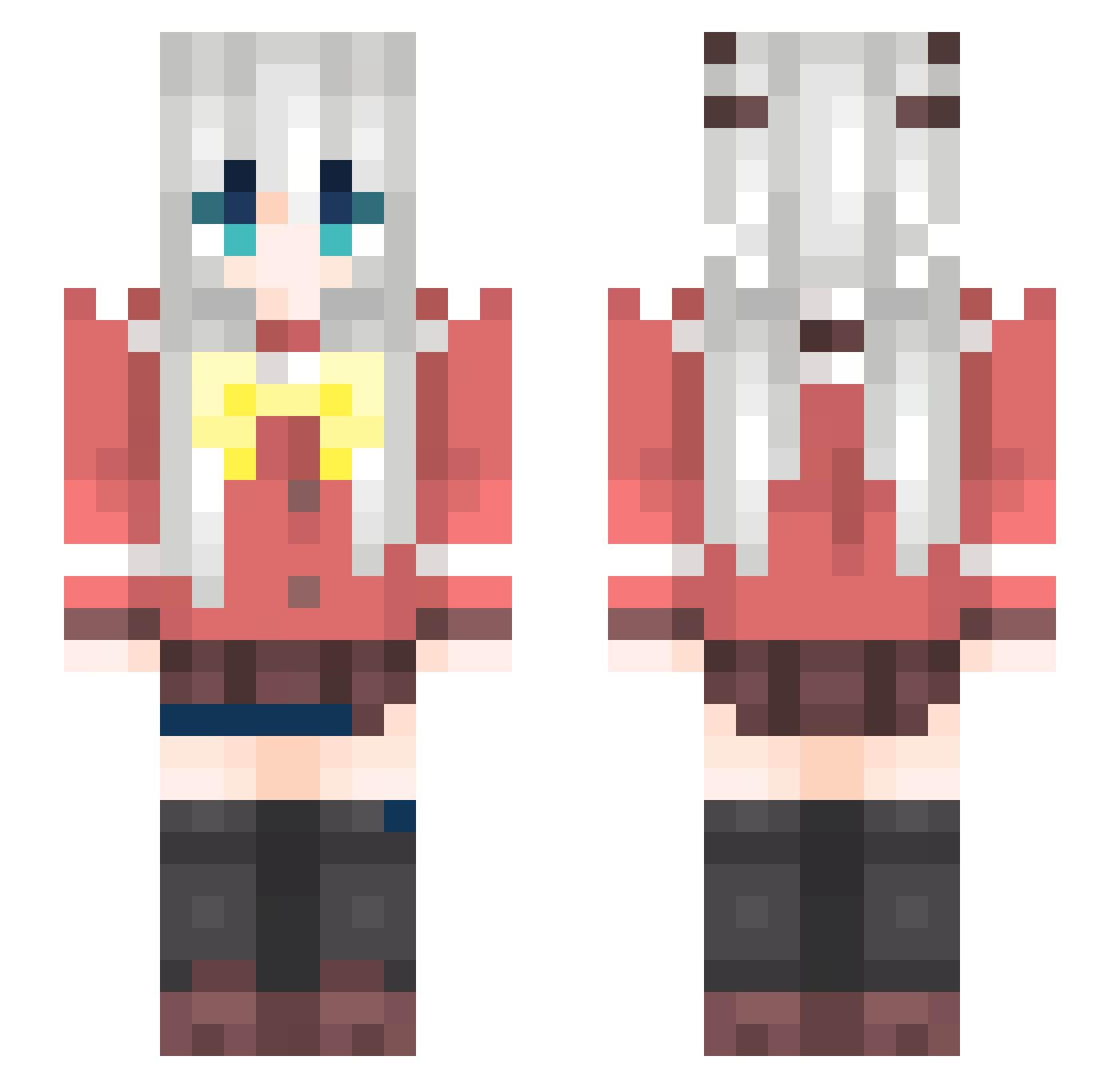egoistic Minecraft skin, front and back view