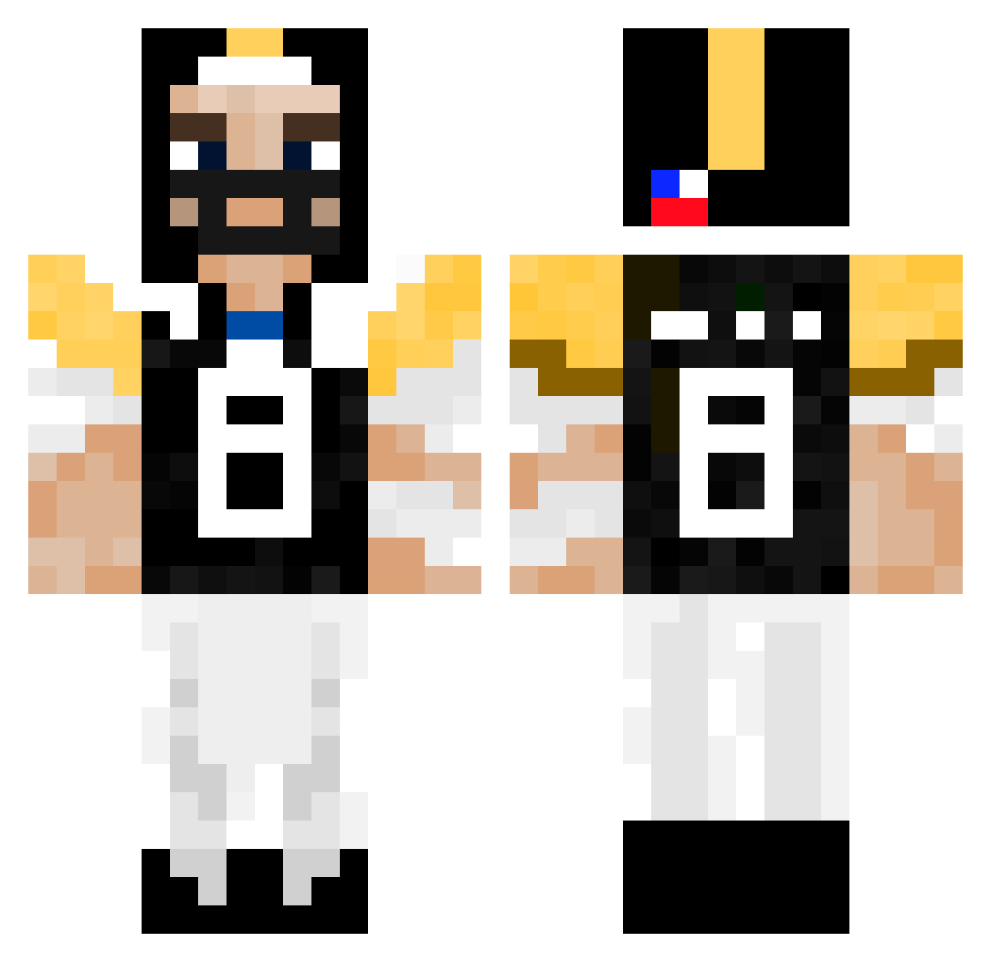 Loganx19 Minecraft skin, front and back view