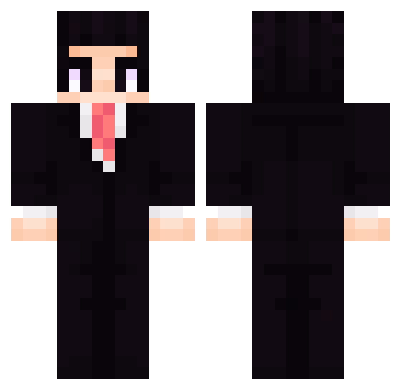 Rteil Minecraft skin, front and back view