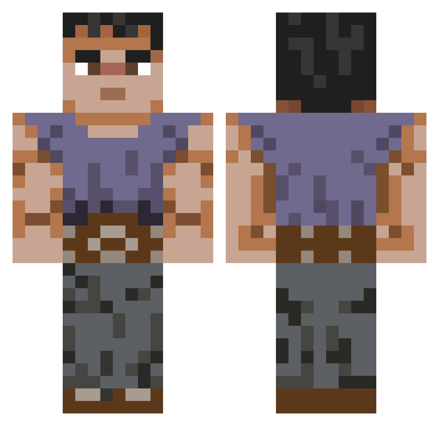 WiII_E Minecraft skin, front and back view