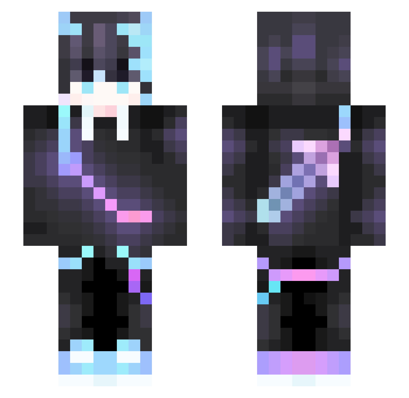 Justin_lin Minecraft skin, front and back view