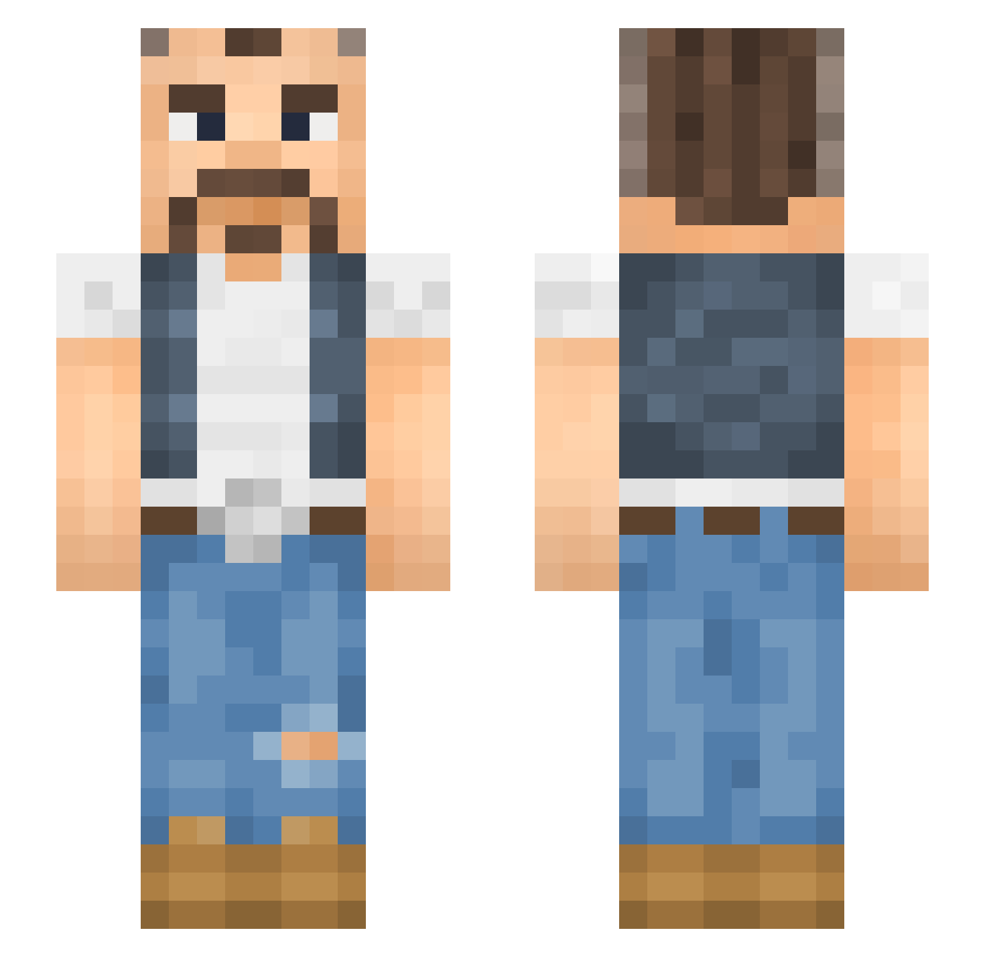 Smudgy Minecraft skin, front and back view
