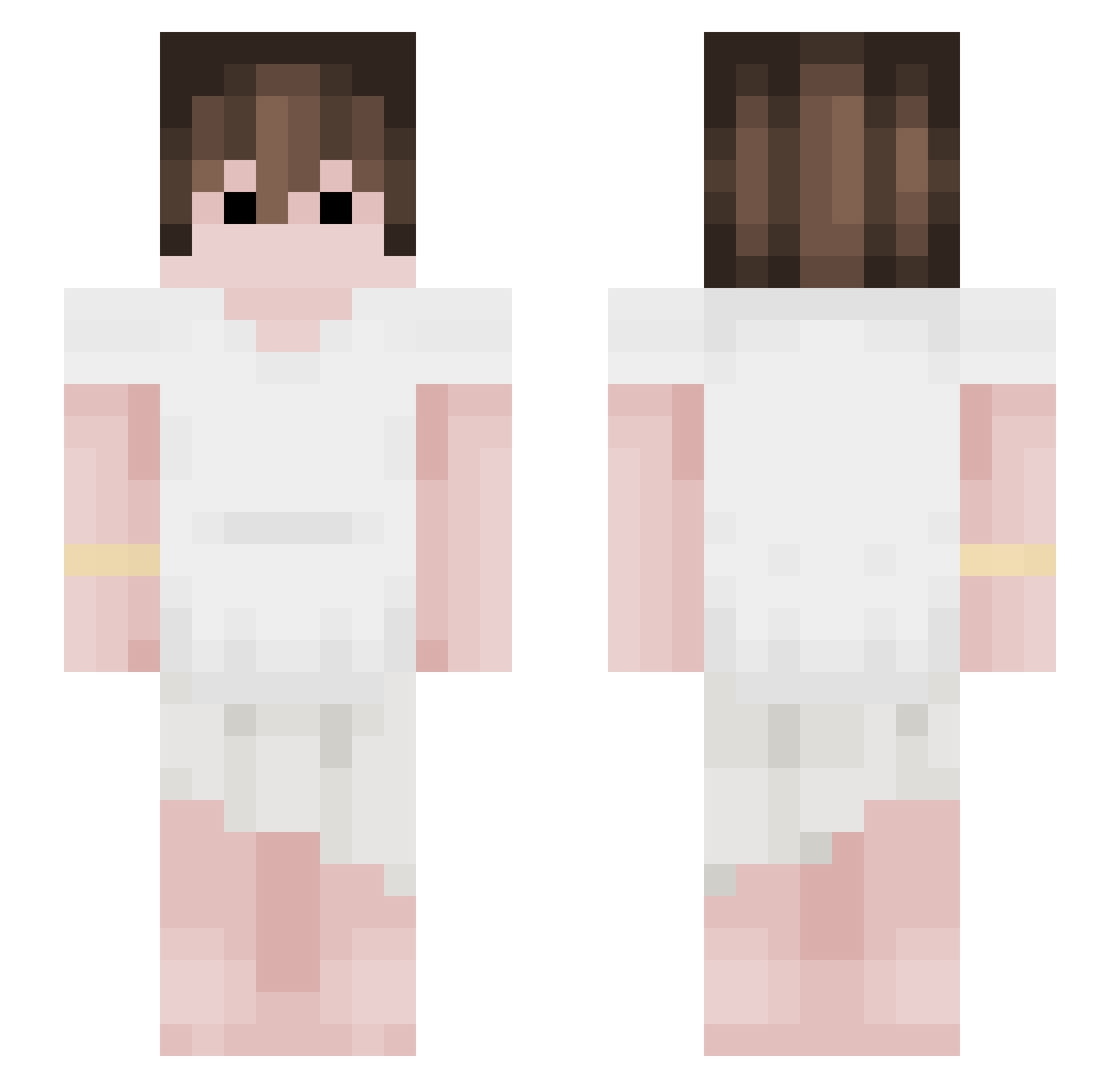Klxus Minecraft skin, front and back view