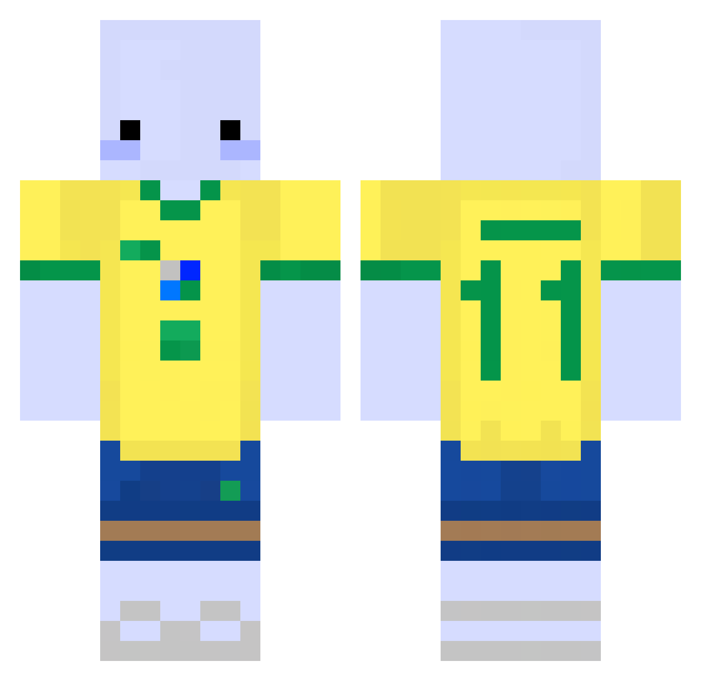 yourendson Minecraft skin, front and back view