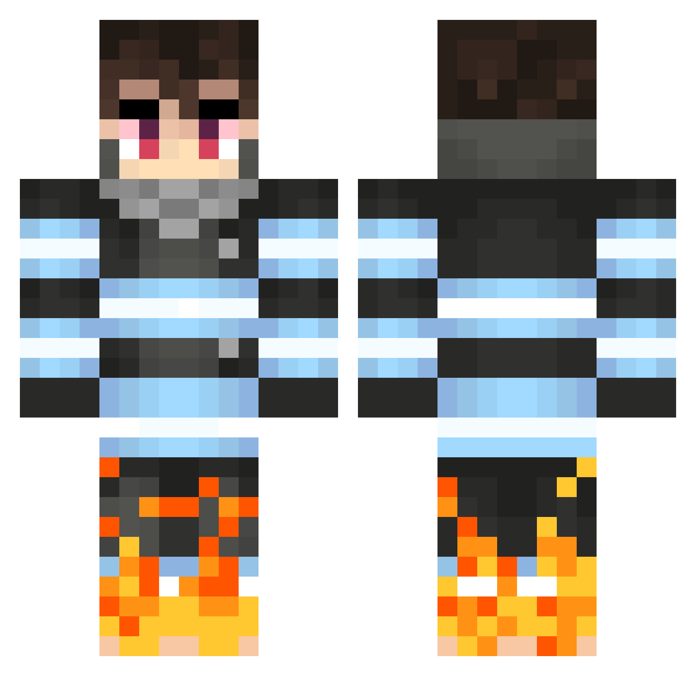 Nuria__ Minecraft skin, front and back view
