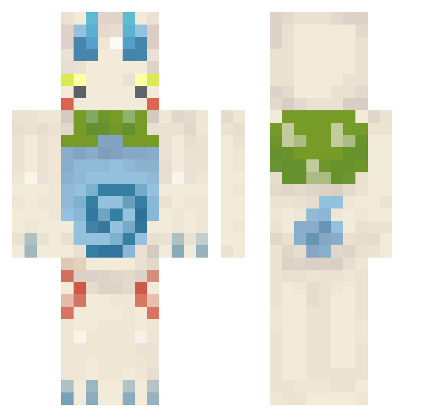 plast1c_tree Minecraft skin, front and back view