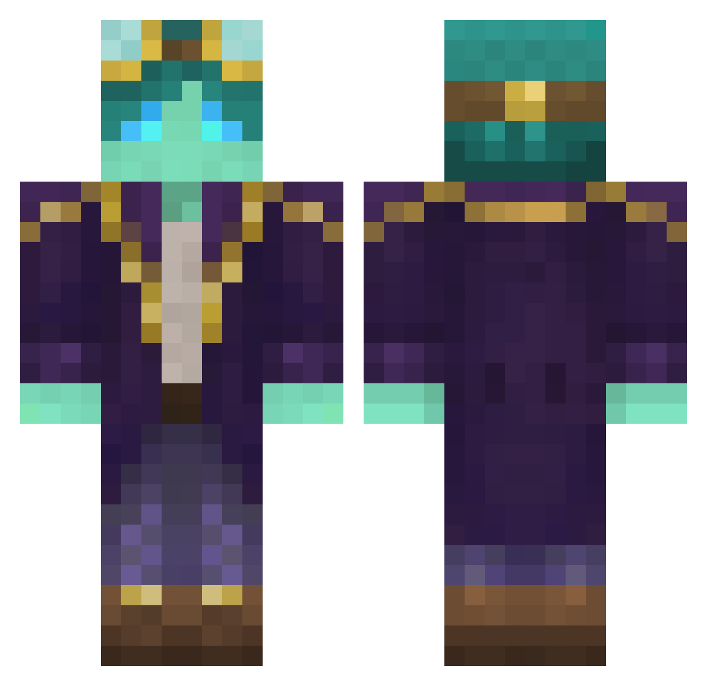 Vitalitrusca Minecraft skin, front and back view