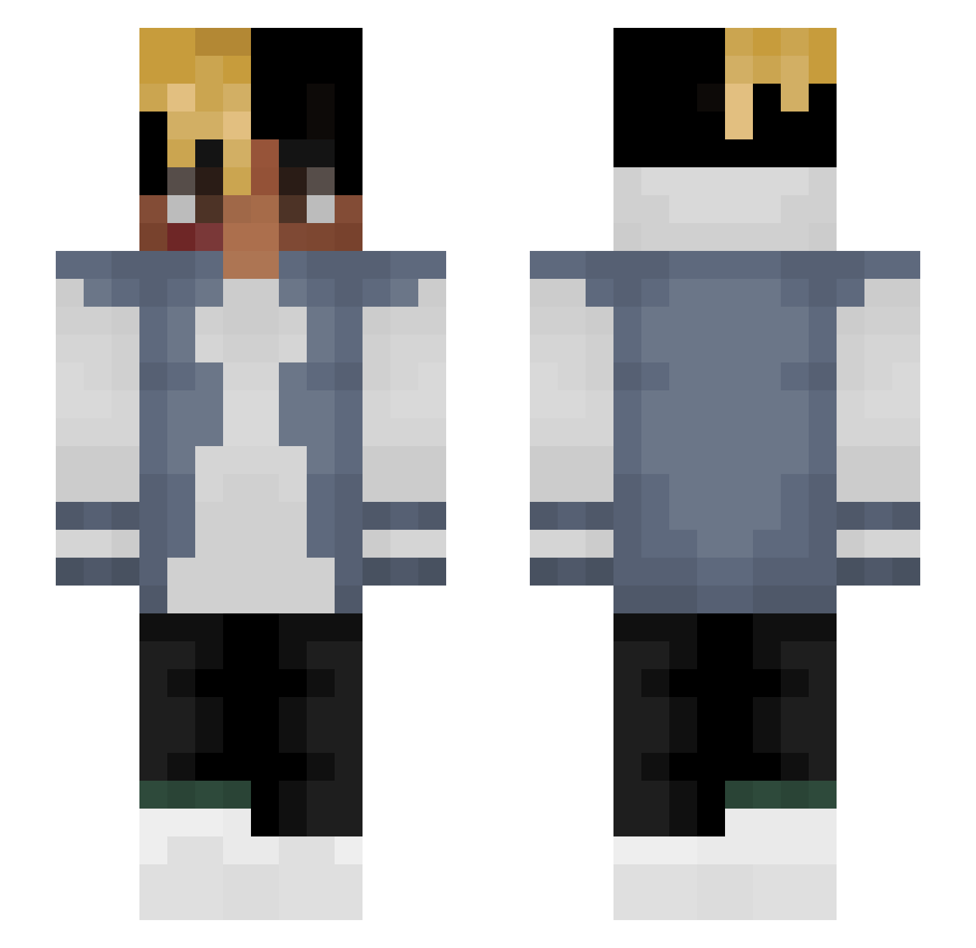 Pridefulness Minecraft skin, front and back view