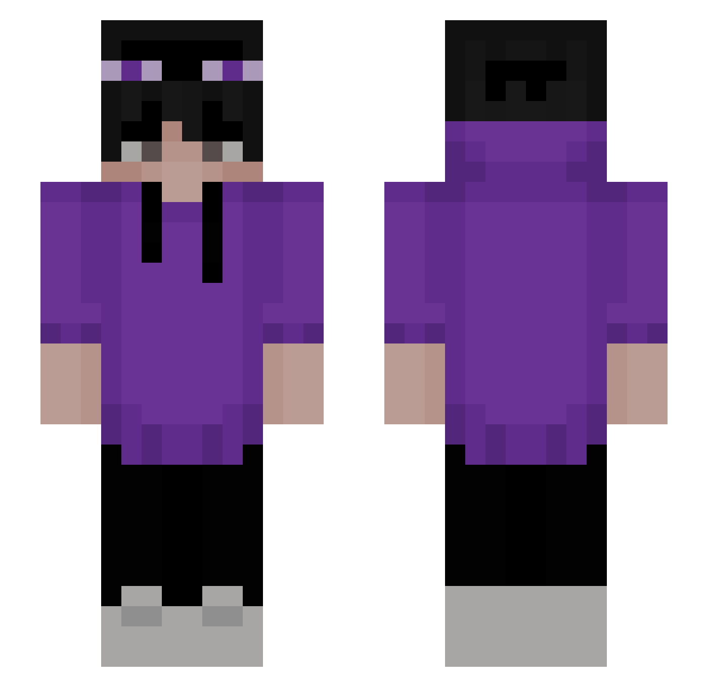 x_y_z__ Minecraft skin, front and back view